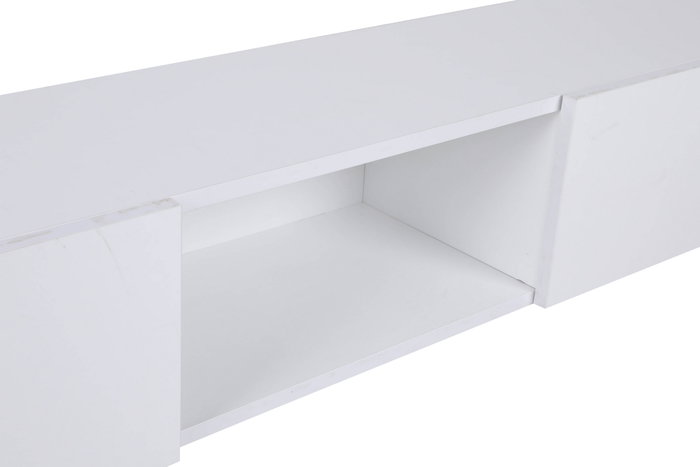 Hanah Home Soporte de TV Blanco 180cm Ancho x 30cm Alto x 25cm Profundidad con Amplio Almacenamiento para Sala de Estar Moderna